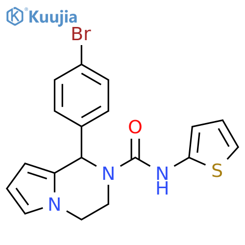 1-(4-bromophenyl)-N-(thiophen-2-yl)-1H,2H,3H,4H-pyrrolo1,2-apyrazine-2-carboxamide structure