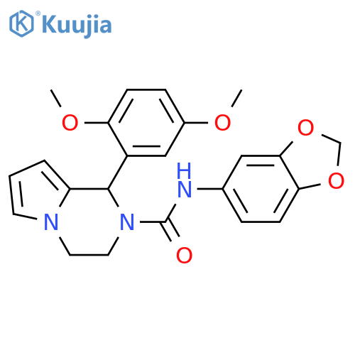 N-(2H-1,3-benzodioxol-5-yl)-1-(2,5-dimethoxyphenyl)-1H,2H,3H,4H-pyrrolo1,2-apyrazine-2-carboxamide structure