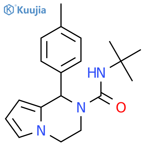 N-tert-butyl-1-(4-methylphenyl)-1H,2H,3H,4H-pyrrolo1,2-apyrazine-2-carboxamide structure