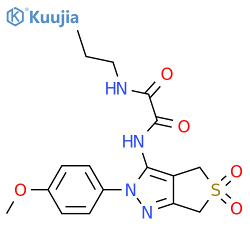 N'-2-(4-methoxyphenyl)-5,5-dioxo-2H,4H,6H-5lambda6-thieno3,4-cpyrazol-3-yl-N-propylethanediamide structure