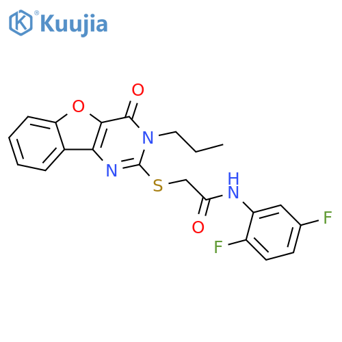 N-(2,5-difluorophenyl)-2-({6-oxo-5-propyl-8-oxa-3,5-diazatricyclo7.4.0.0^{2,7}trideca-1(9),2(7),3,10,12-pentaen-4-yl}sulfanyl)acetamide structure