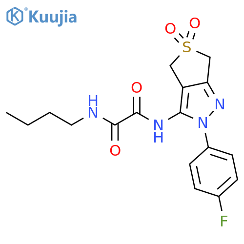 N-butyl-N'-2-(4-fluorophenyl)-5,5-dioxo-2H,4H,6H-5lambda6-thieno3,4-cpyrazol-3-ylethanediamide structure