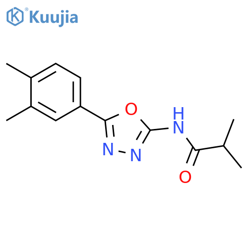 N-5-(3,4-dimethylphenyl)-1,3,4-oxadiazol-2-yl-2-methylpropanamide structure