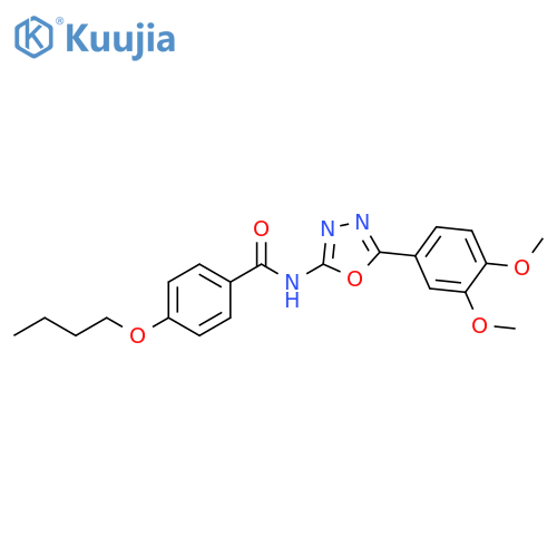 4-butoxy-N-5-(3,4-dimethoxyphenyl)-1,3,4-oxadiazol-2-ylbenzamide structure