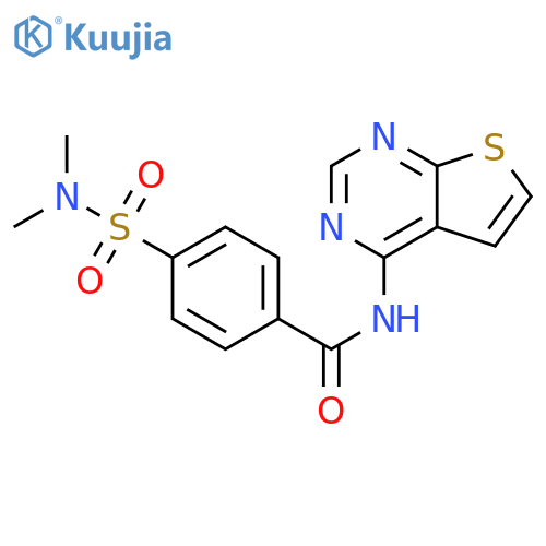 4-(dimethylsulfamoyl)-N-{thieno2,3-dpyrimidin-4-yl}benzamide structure