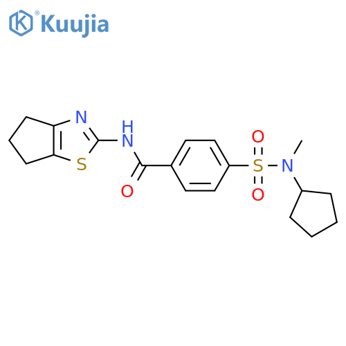 N-{4H,5H,6H-cyclopentad1,3thiazol-2-yl}-4-cyclopentyl(methyl)sulfamoylbenzamide structure
