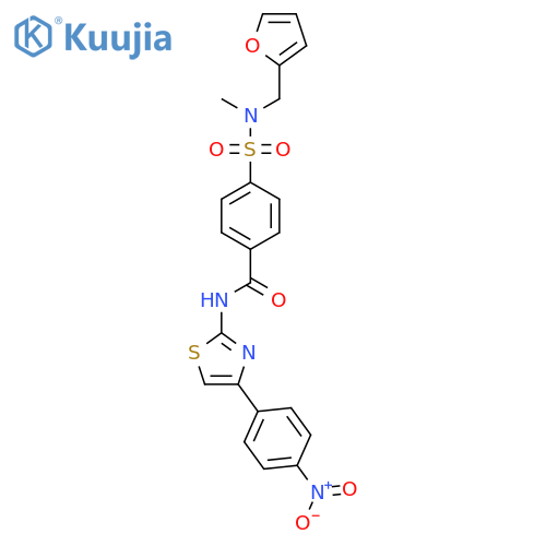 4-{(furan-2-yl)methyl(methyl)sulfamoyl}-N-4-(4-nitrophenyl)-1,3-thiazol-2-ylbenzamide structure