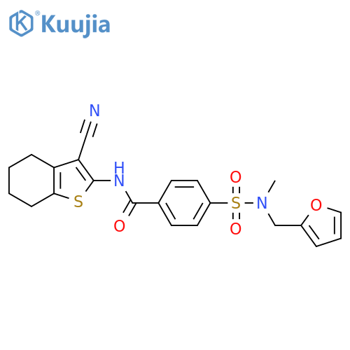 N-(3-cyano-4,5,6,7-tetrahydro-1-benzothiophen-2-yl)-4-{(furan-2-yl)methyl(methyl)sulfamoyl}benzamide structure