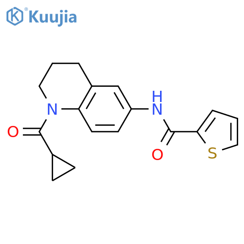 N-(1-cyclopropanecarbonyl-1,2,3,4-tetrahydroquinolin-6-yl)thiophene-2-carboxamide structure