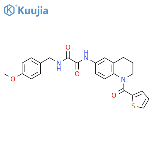 N'-(4-methoxyphenyl)methyl-N-1-(thiophene-2-carbonyl)-1,2,3,4-tetrahydroquinolin-6-ylethanediamide structure
