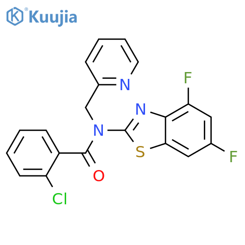 2-chloro-N-(4,6-difluoro-1,3-benzothiazol-2-yl)-N-(pyridin-2-yl)methylbenzamide structure