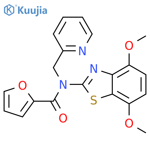 N-(4,7-dimethoxy-1,3-benzothiazol-2-yl)-N-(pyridin-2-yl)methylfuran-2-carboxamide structure