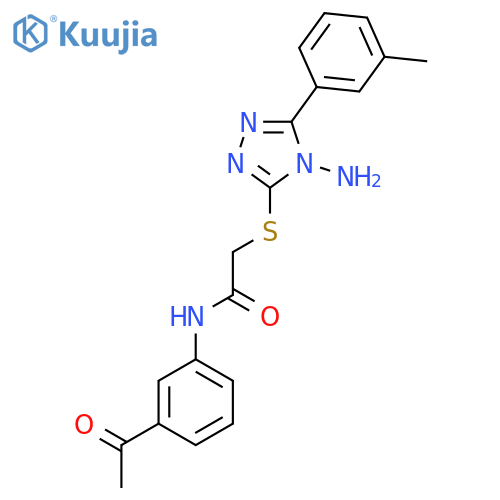 N-(3-acetylphenyl)-2-{4-amino-5-(3-methylphenyl)-4H-1,2,4-triazol-3-ylsulfanyl}acetamide structure