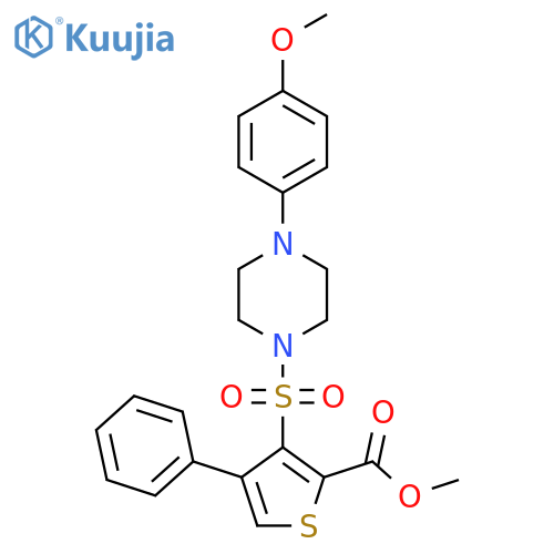 methyl 3-{4-(4-methoxyphenyl)piperazin-1-ylsulfonyl}-4-phenylthiophene-2-carboxylate structure