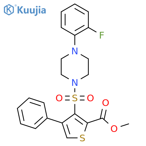 methyl 3-{4-(2-fluorophenyl)piperazin-1-ylsulfonyl}-4-phenylthiophene-2-carboxylate structure