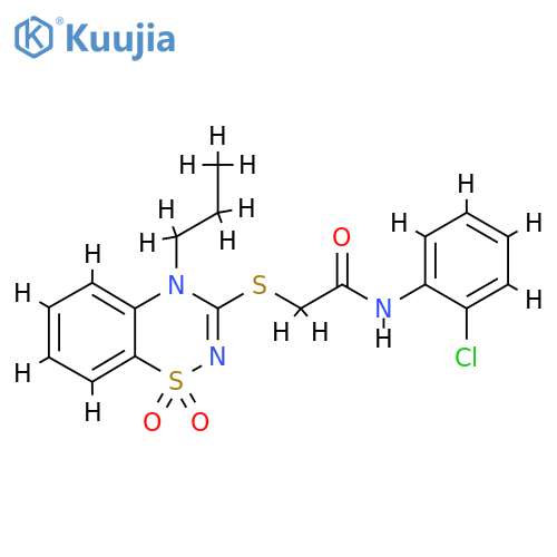 N-(2-chlorophenyl)-2-(1,1-dioxo-4-propyl-4H-1lambda6,2,4-benzothiadiazin-3-yl)sulfanylacetamide structure
