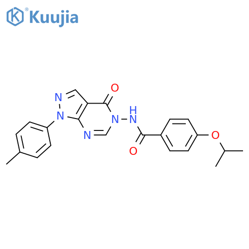 N-1-(4-methylphenyl)-4-oxo-1H,4H,5H-pyrazolo3,4-dpyrimidin-5-yl-4-(propan-2-yloxy)benzamide structure