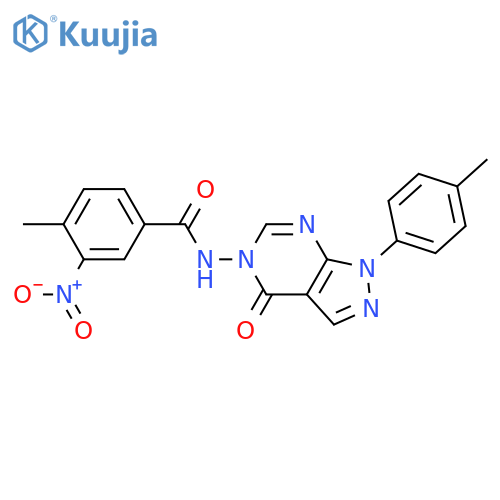 4-methyl-N-1-(4-methylphenyl)-4-oxo-1H,4H,5H-pyrazolo3,4-dpyrimidin-5-yl-3-nitrobenzamide structure