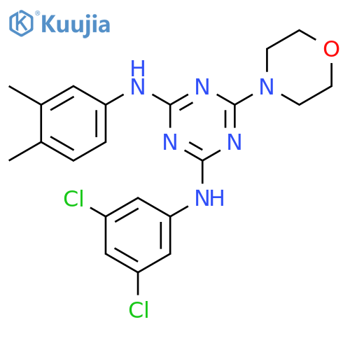 N2-(3,5-dichlorophenyl)-N4-(3,4-dimethylphenyl)-6-(morpholin-4-yl)-1,3,5-triazine-2,4-diamine structure