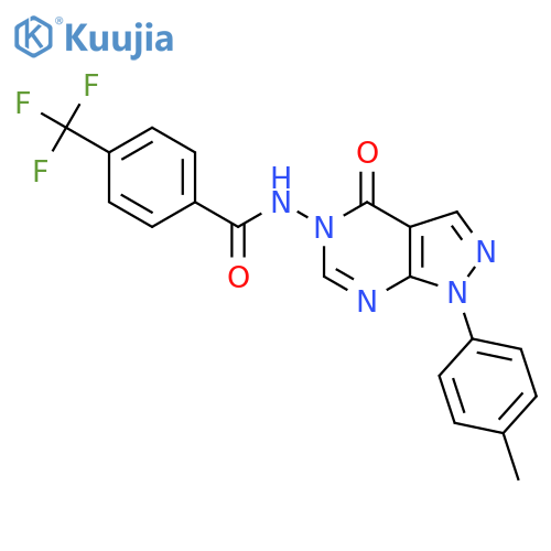 N-1-(4-methylphenyl)-4-oxo-1H,4H,5H-pyrazolo3,4-dpyrimidin-5-yl-4-(trifluoromethyl)benzamide structure