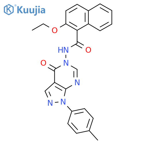 2-ethoxy-N-1-(4-methylphenyl)-4-oxo-1H,4H,5H-pyrazolo3,4-dpyrimidin-5-ylnaphthalene-1-carboxamide structure