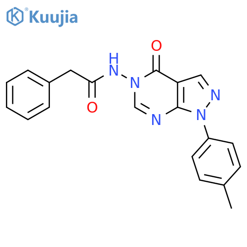 N-1-(4-methylphenyl)-4-oxo-1H,4H,5H-pyrazolo3,4-dpyrimidin-5-yl-2-phenylacetamide structure