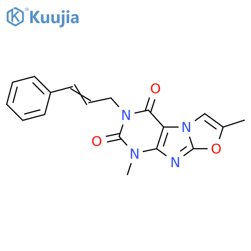 1,7-dimethyl-3-(2E)-3-phenylprop-2-en-1-yl-1H,2H,3H,4H-1,3oxazolo3,2-gpurine-2,4-dione structure