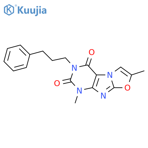 1,7-dimethyl-3-(3-phenylpropyl)-1H,2H,3H,4H-1,3oxazolo3,2-gpurine-2,4-dione structure