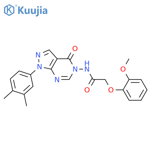 N-1-(3,4-dimethylphenyl)-4-oxo-1H,4H,5H-pyrazolo3,4-dpyrimidin-5-yl-2-(2-methoxyphenoxy)acetamide structure