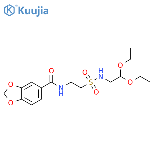 N-{2-(2,2-diethoxyethyl)sulfamoylethyl}-2H-1,3-benzodioxole-5-carboxamide structure