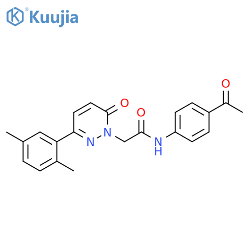 N-(4-acetylphenyl)-2-3-(2,5-dimethylphenyl)-6-oxo-1,6-dihydropyridazin-1-ylacetamide structure
