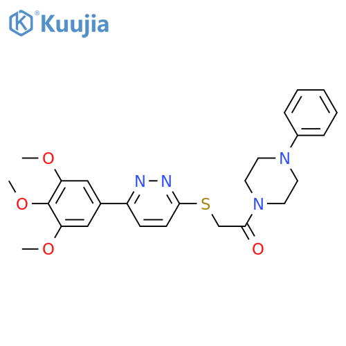 1-(4-phenylpiperazin-1-yl)-2-{6-(3,4,5-trimethoxyphenyl)pyridazin-3-ylsulfanyl}ethan-1-one structure