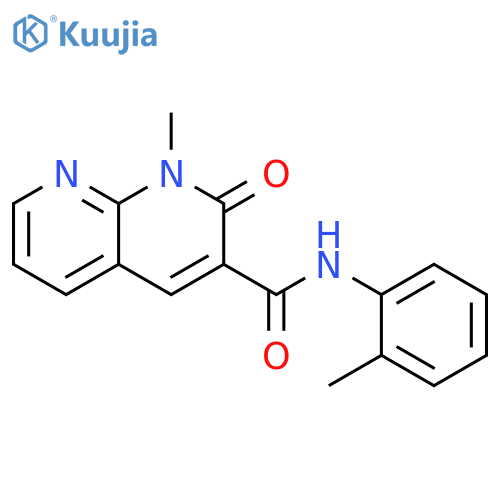 1-methyl-N-(2-methylphenyl)-2-oxo-1,2-dihydro-1,8-naphthyridine-3-carboxamide structure