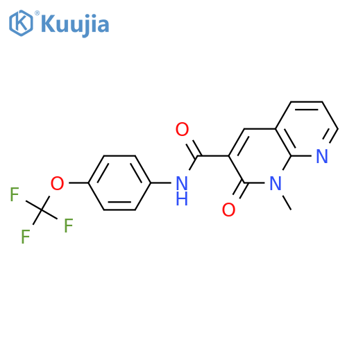 1-methyl-2-oxo-N-4-(trifluoromethoxy)phenyl-1,2-dihydro-1,8-naphthyridine-3-carboxamide structure