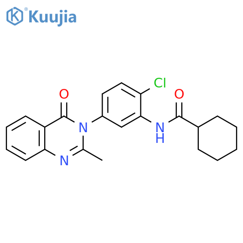N-2-chloro-5-(2-methyl-4-oxo-3,4-dihydroquinazolin-3-yl)phenylcyclohexanecarboxamide structure