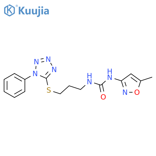 1-(5-methyl-1,2-oxazol-3-yl)-3-{3-(1-phenyl-1H-1,2,3,4-tetrazol-5-yl)sulfanylpropyl}urea structure