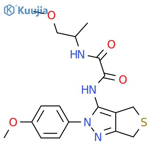 N'-2-(4-methoxyphenyl)-2H,4H,6H-thieno3,4-cpyrazol-3-yl-N-(1-methoxypropan-2-yl)ethanediamide structure