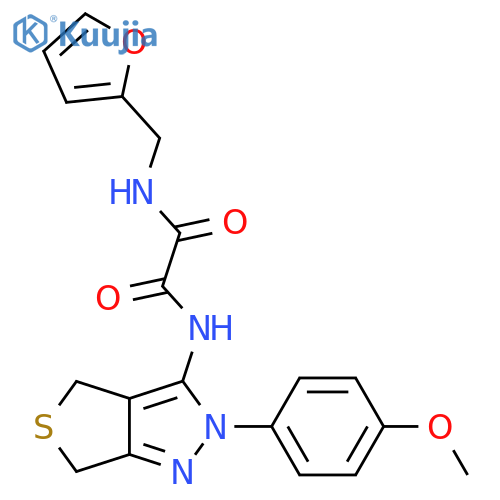 N'-(furan-2-yl)methyl-N-2-(4-methoxyphenyl)-2H,4H,6H-thieno3,4-cpyrazol-3-ylethanediamide structure