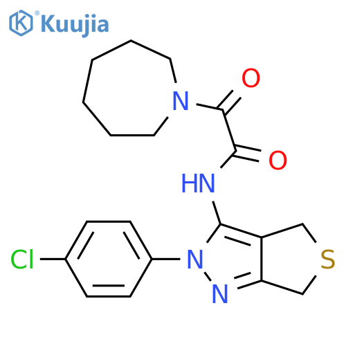 2-(azepan-1-yl)-N-2-(4-chlorophenyl)-2H,4H,6H-thieno3,4-cpyrazol-3-yl-2-oxoacetamide structure