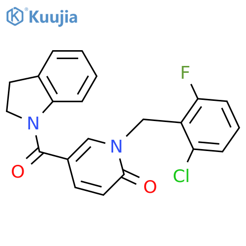 1-(2-chloro-6-fluorophenyl)methyl-5-(2,3-dihydro-1H-indole-1-carbonyl)-1,2-dihydropyridin-2-one structure