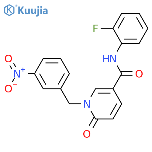 N-(2-fluorophenyl)-1-(3-nitrophenyl)methyl-6-oxo-1,6-dihydropyridine-3-carboxamide structure