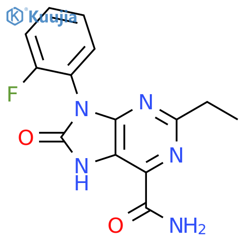 2-ethyl-9-(2-fluorophenyl)-8-oxo-8,9-dihydro-7H-purine-6-carboxamide structure