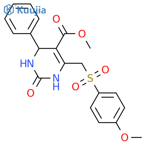 methyl 6-(4-methoxybenzenesulfonyl)methyl-2-oxo-4-phenyl-1,2,3,4-tetrahydropyrimidine-5-carboxylate structure