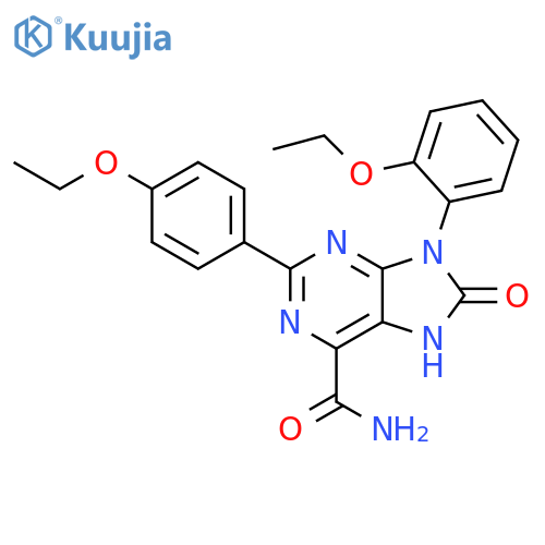 9-(2-ethoxyphenyl)-2-(4-ethoxyphenyl)-8-oxo-8,9-dihydro-7H-purine-6-carboxamide structure