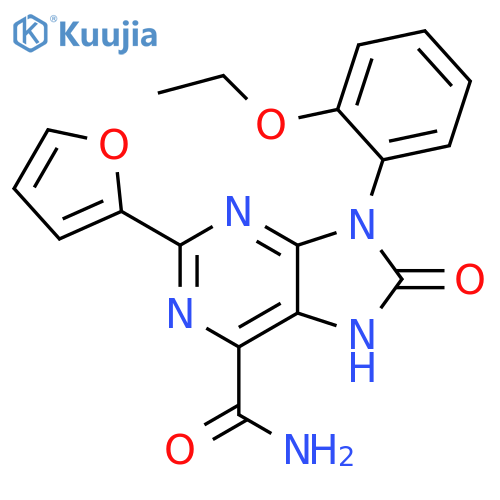 9-(2-ethoxyphenyl)-2-(furan-2-yl)-8-oxo-8,9-dihydro-7H-purine-6-carboxamide structure
