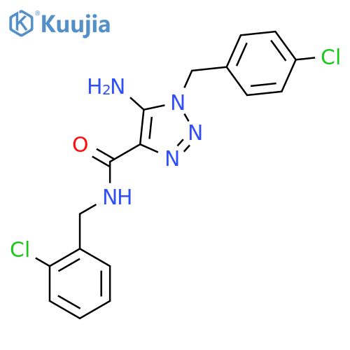 5-amino-N-(2-chlorophenyl)methyl-1-(4-chlorophenyl)methyl-1H-1,2,3-triazole-4-carboxamide structure