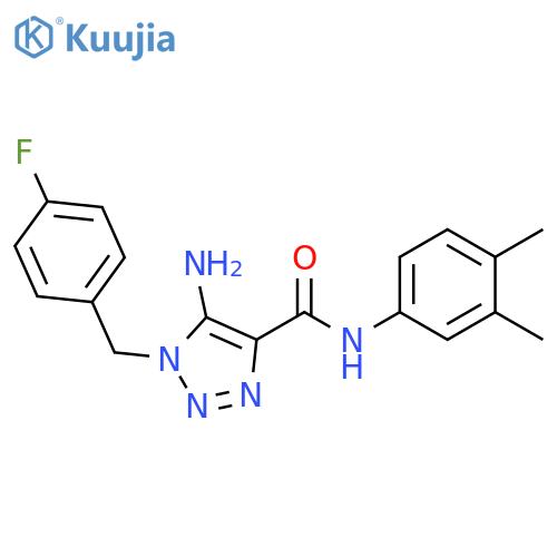 5-amino-N-(3,4-dimethylphenyl)-1-(4-fluorophenyl)methyl-1H-1,2,3-triazole-4-carboxamide structure