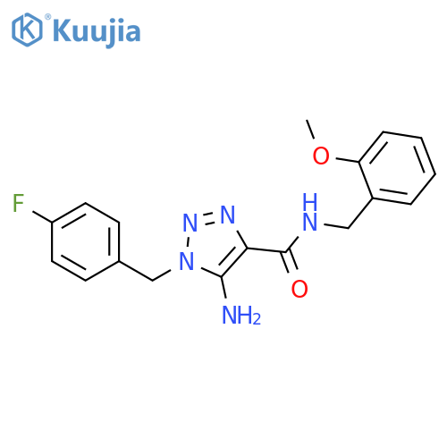 5-amino-1-(4-fluorophenyl)methyl-N-(2-methoxyphenyl)methyl-1H-1,2,3-triazole-4-carboxamide structure