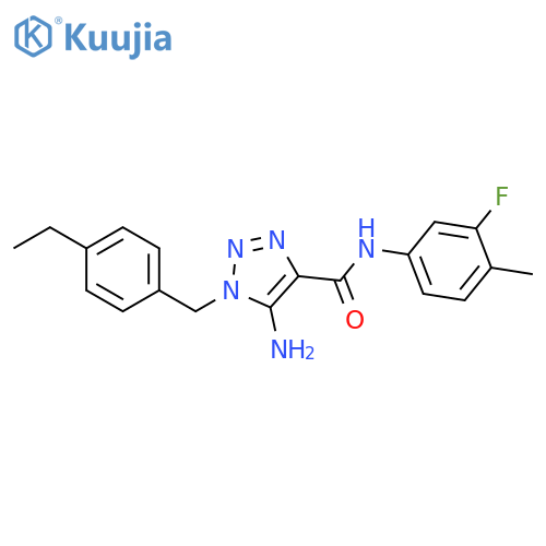 5-amino-1-(4-ethylphenyl)methyl-N-(3-fluoro-4-methylphenyl)-1H-1,2,3-triazole-4-carboxamide structure