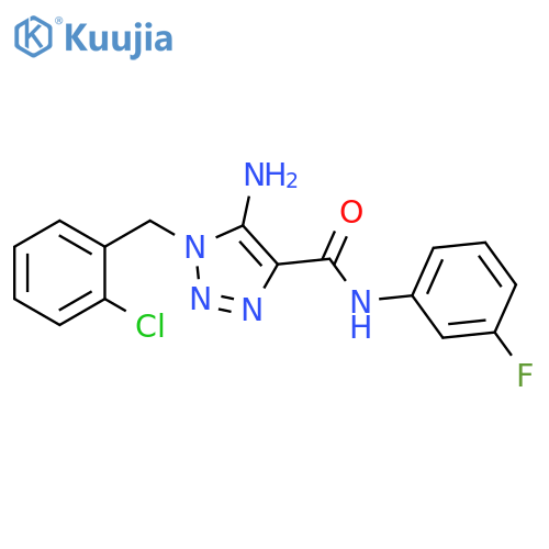 5-amino-1-(2-chlorophenyl)methyl-N-(3-fluorophenyl)-1H-1,2,3-triazole-4-carboxamide structure